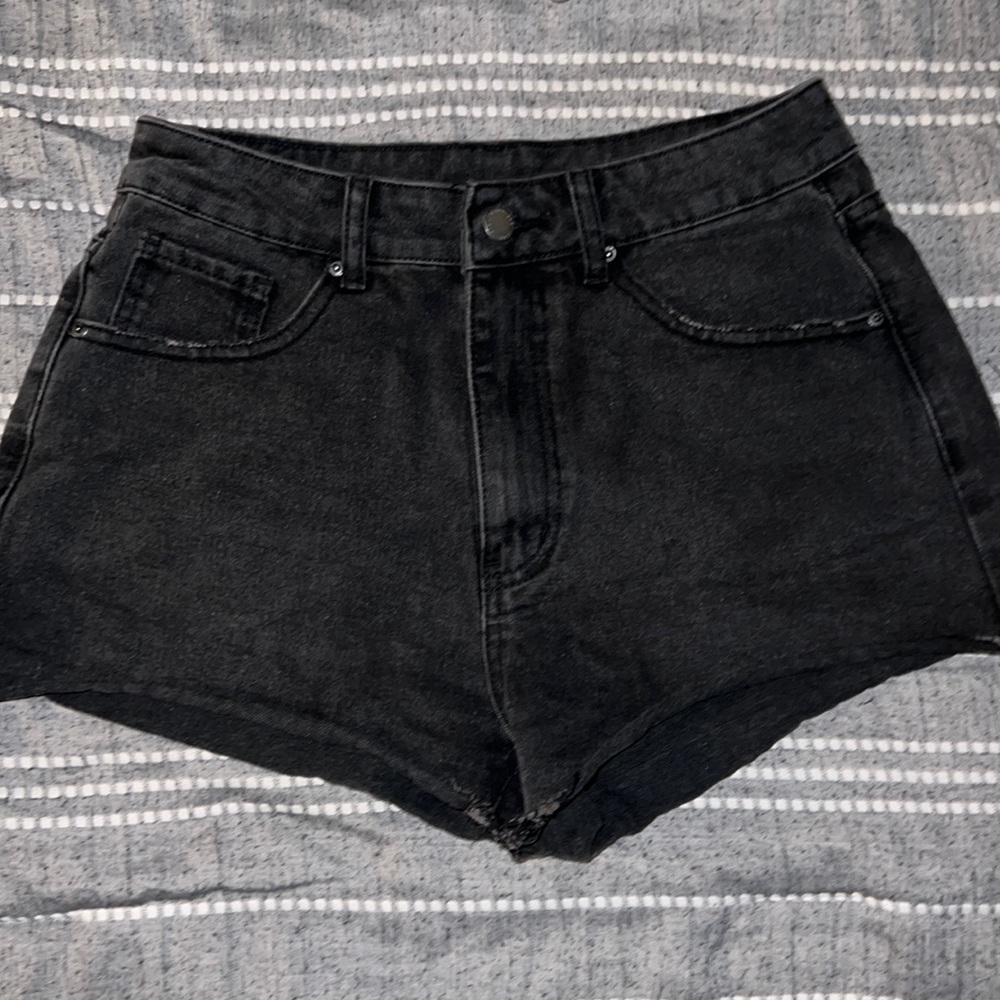 Black High Waisted Jean Shorts